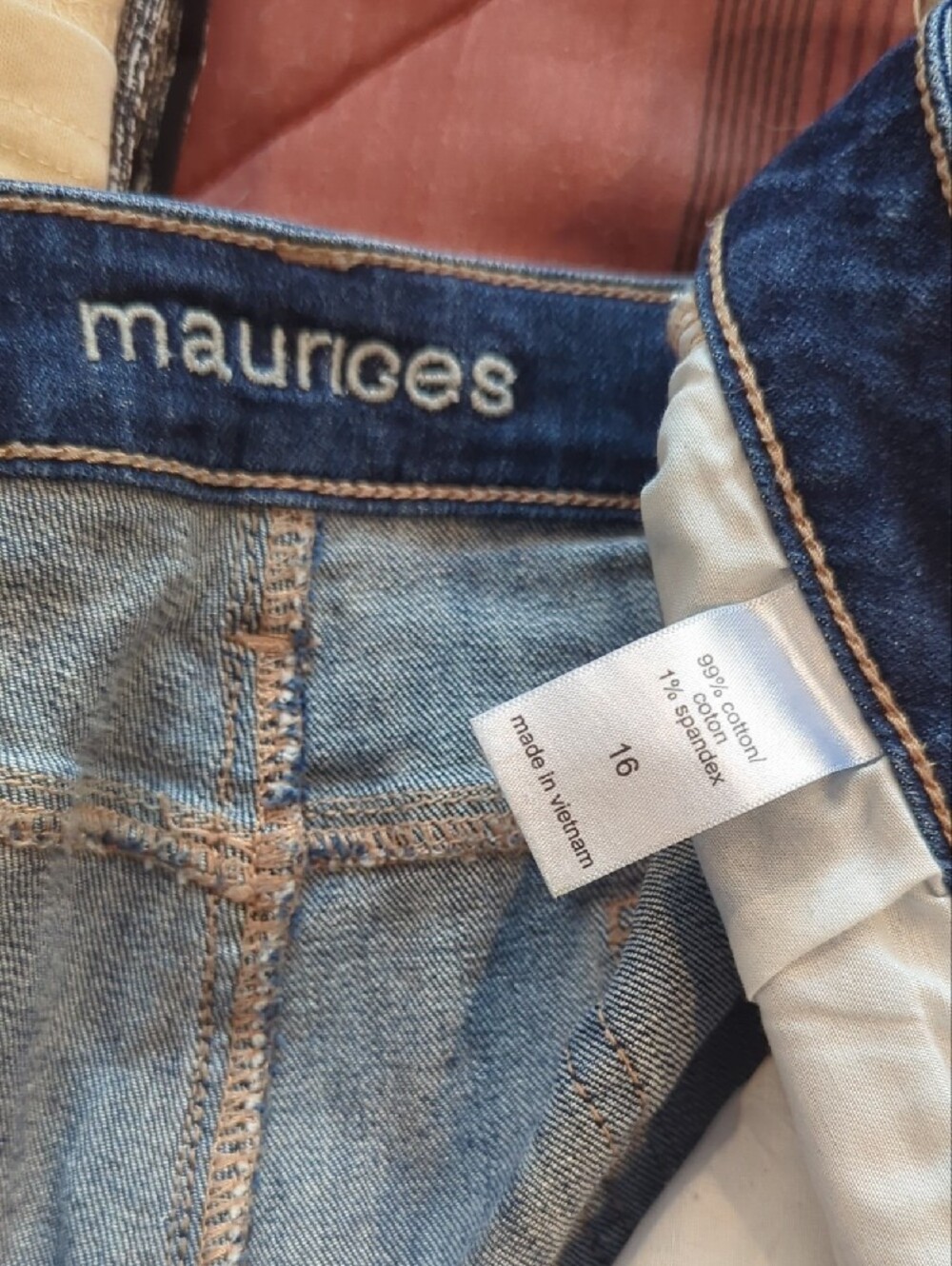 Maurices Distressed Dark Blue Denim Jean Shorts - Picture 3 of 3